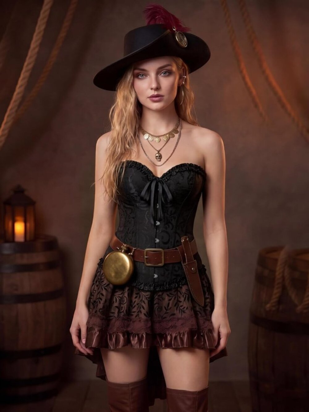 Corset Tops for Women: Renaissance Corset - Vintage Shapewear Bustier for Hallow - Picture 7 of 7